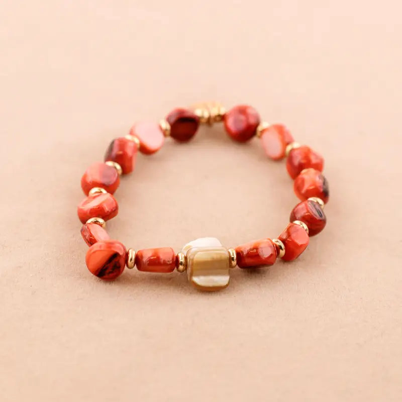 Serena Elegantes Perlmutt Armband elastisch & farbenfroh
