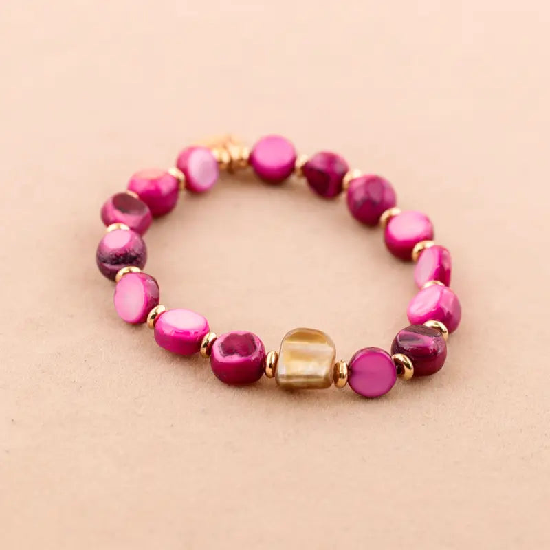 Serena Elegantes Perlmutt Armband elastisch & farbenfroh