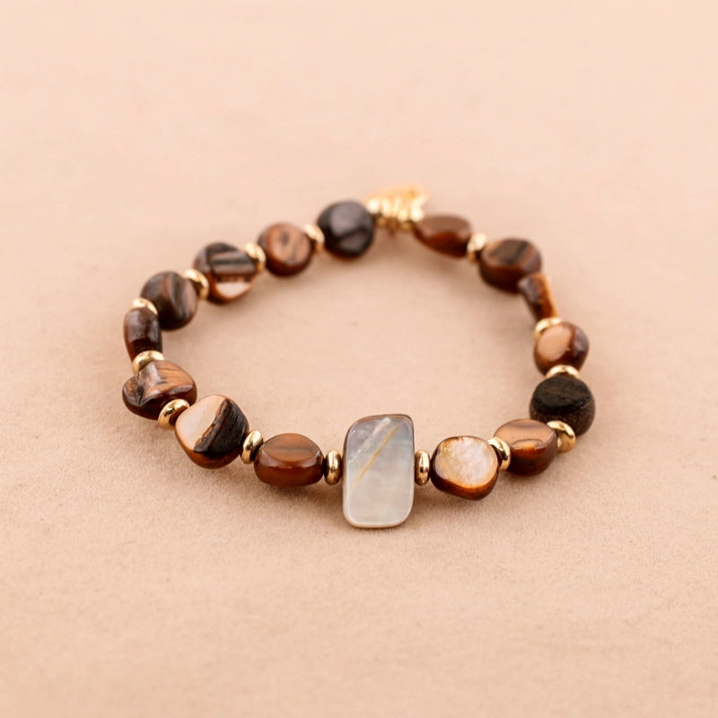 Serena Elegantes Perlmutt Armband elastisch & farbenfroh