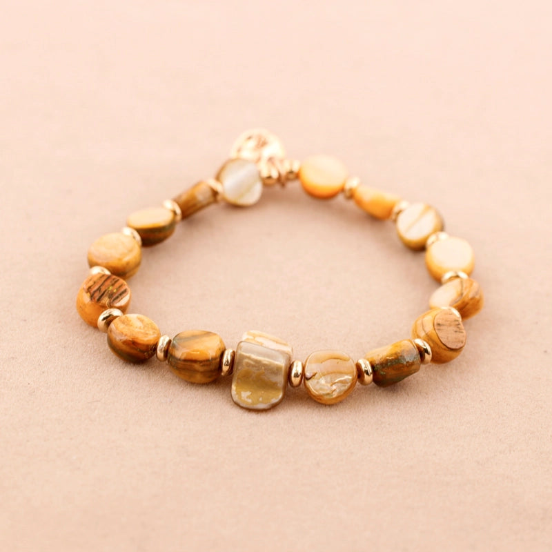 Serena Elegantes Perlmutt Armband elastisch & farbenfroh