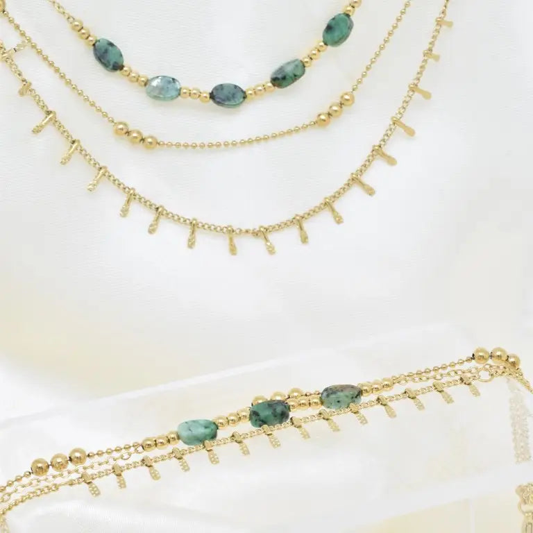 Émera Armband Eleganz in Gold & Grün