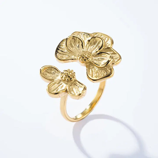Handschmuck Edelstahlring Blume