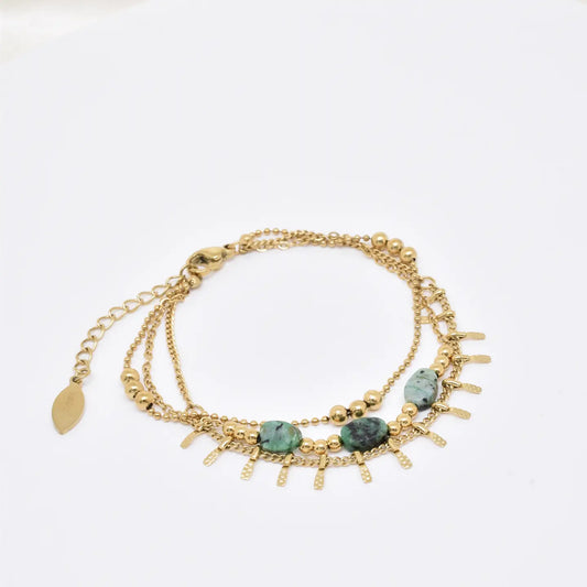 Émera Armband Eleganz in Gold & Grün